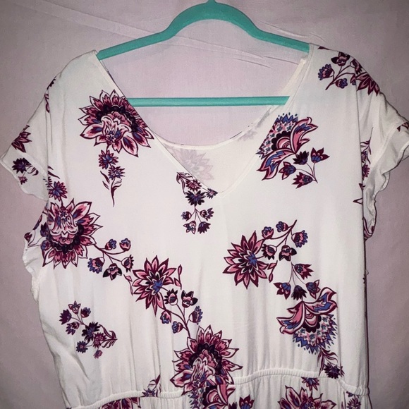 Old Navy Floral Mini Dress in White and Purple - Picture 2 of 12